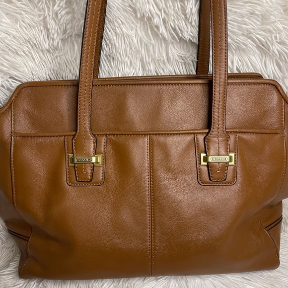 Coach Camel Color Leather Shoulder Bag - Picture 4 of 13